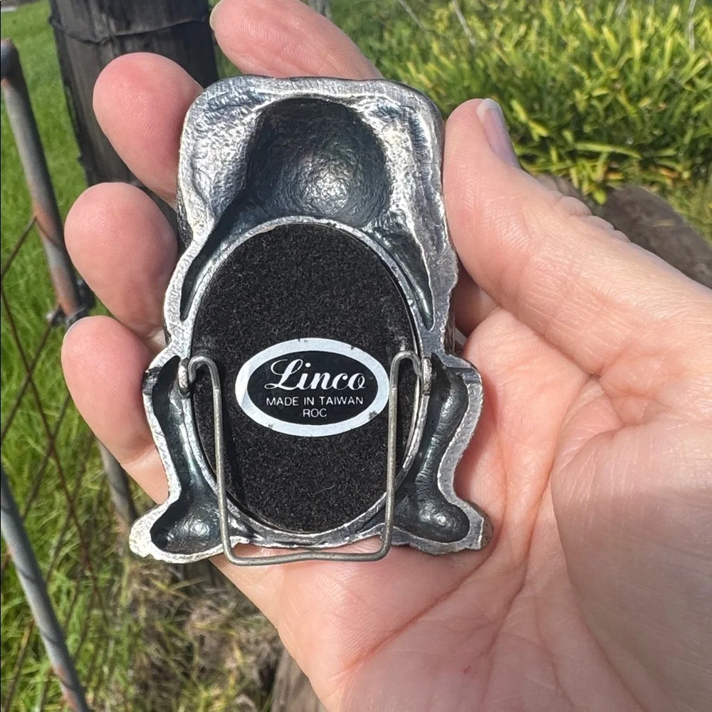 Tiny Vintage pewter Bunny picture frame
